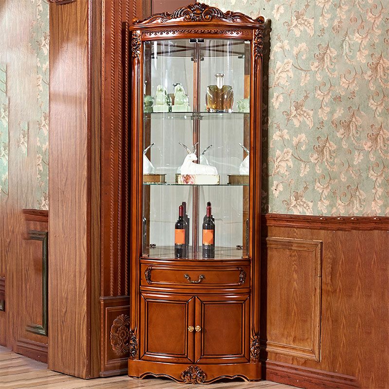 Glas in stand met vaste houten rustieke knoppen Accentkast met deuren