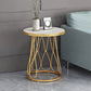 Frame Gold/black Metal Base Design Rock Sheet White/black Top Round Side Table