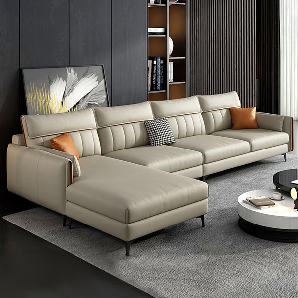 Contemporary Pillow Back Sofa with Recessed Arm for Apartment Clearhalo 'Furniture' 'furniture_sectionals' 'kitchen' 'kitchen_sectionals' 'Living Room Furniture' 'Sectionals' 1200x1200_95a7be01-9454-438d-a434-4a1515f1e655