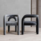 Offener Esszimmerstuhl mit mattem Finish, Designer-Stil, Wohnzimmer-Sessel aus Samt