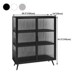 Glass Door Iron Sideboard Modern Server Cabinet with Storage for Kitchen Dining Room Clearhalo 'buffet_sideboard' 'Buffets & Sideboards' 'furn' 'furn_buffet_sideboard' 'Furniture' 'furniture_buffet_sideboard' 'Kitchen & Dining Furniture' 1200x1200_95ad30d7-e50f-49f5-a0fb-283193cdaa4b