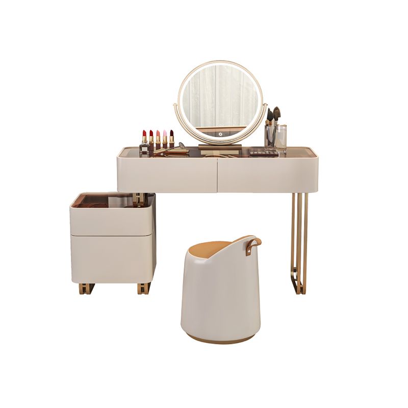 30.7" Height Makeup Table Solid Wood Vanity with Drawers Vanity Stool Clearhalo 'Bedroom Furniture' 'furn' 'furn_makeup_vanities' 'Furniture' 'Makeup Vanities' 'makeup_vanities' 1200x1200_95ae0741-2d34-4755-852f-20454274e2a0