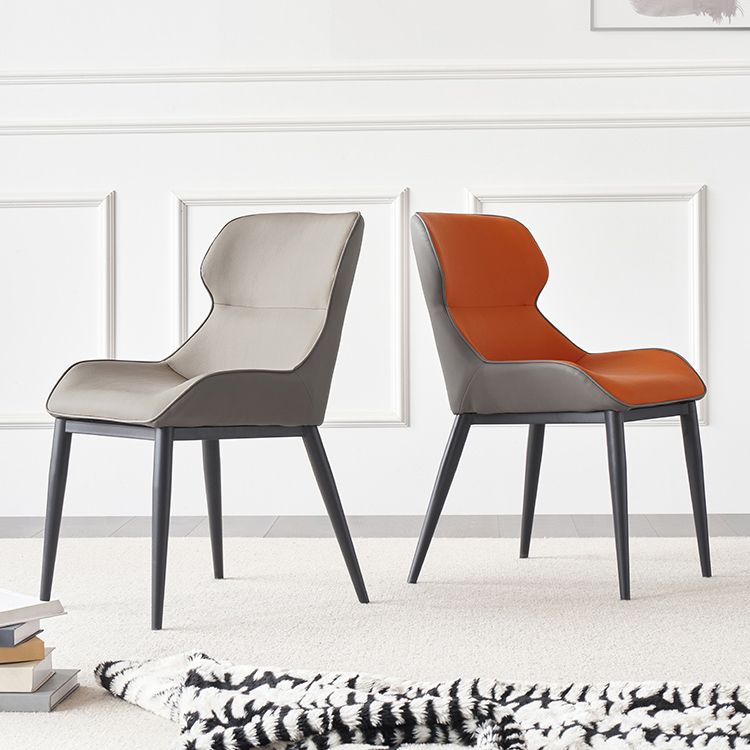 Contemporary Style Dining Room Chairs Dining Wingback Arm Chair with Metal Legs Clearhalo ' kitchen&dining_furn' 'Dining Chairs' 'Dining Tables & Seating' 'dining_chair' 'furn' 'furn_dining_chair' 'Furniture' 'furniture_dining_chair' 'Kitchen & Dining Furniture' 'kitchen' 1200x1200_95ae858e-b4d7-4191-a2b4-82a075759fe9