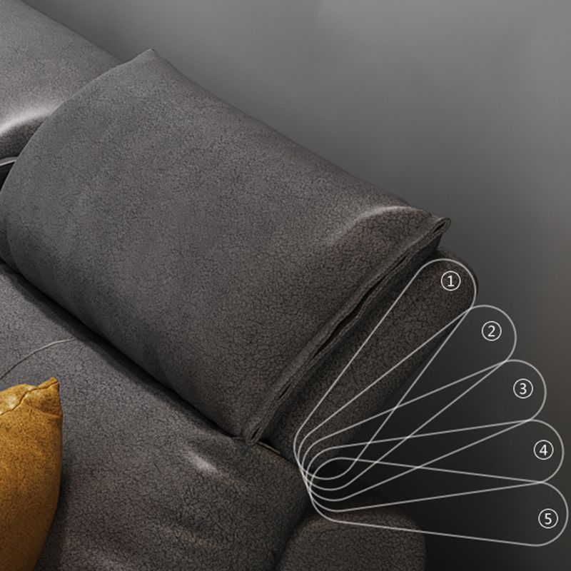 4-seat Sewn Pillow Back Faux Leather Sofa Vintage Pillow Top Arm Sofa Clearhalo 'furn' 'furn_sectionals' 'Furniture' 'Living Room Furniture' 'Sectionals' 1200x1200_95aefed8-cdcb-4b7d-a6a5-7fac4219c142