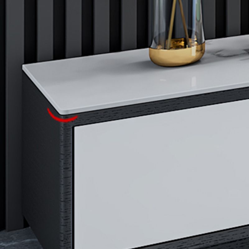 Stone TV Media Stand Modern fermé la console de support de télévision de stockage avec tiroirs