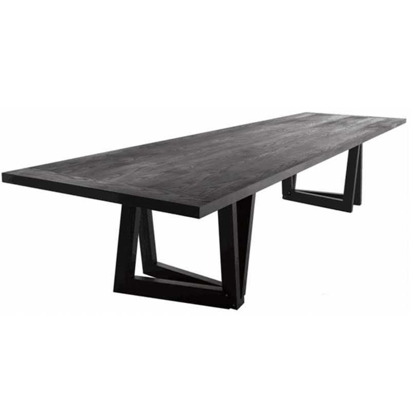Rectangle Pine Wood Dining Table Industrial Black Table with Double Pedestal Clearhalo ' dining_table' 'Dining Tables & Seating' 'Dining Tables' 'furn' 'furn_dining_table' 'Furniture' 'furniture_dining_table' 'Kitchen & Dining Furniture' 'kitchen&dining_furn' 'kitchen' 'kitchen_dining_table' 1200x1200_95b02a09-db46-4f0c-8bcf-13a3cb3b9126