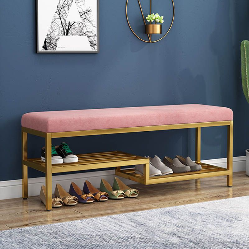 Glam 14" W Seating Bench Cushioned Rectangle Shoe Storage Entryway and Bedroom Bench Clearhalo 'Benches' 'Chairs & Seating' 'furn' 'furn_benches' 'Furniture' 'Living Room Furniture' 1200x1200_95b03f44-e295-4502-a2eb-430102a07b16