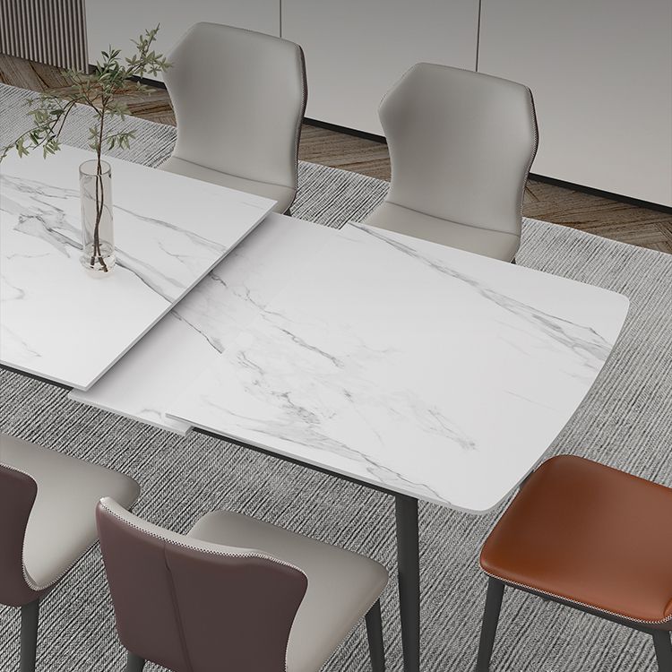 Modern 1/4/5/7 Pieces Dinette Set with White Sintered Stone Top Scalable Dining Table Set Clearhalo 'Dining Room Sets' 'Dining Tables & Seating' 'dining_room_set' 'furn' 'furn_dining_room_set' 'Furniture' 'furniture_dining_room_set' 'Kitchen & Dining Furniture' 1200x1200_95b1ad86-9495-4e3b-8611-d6679227e41f