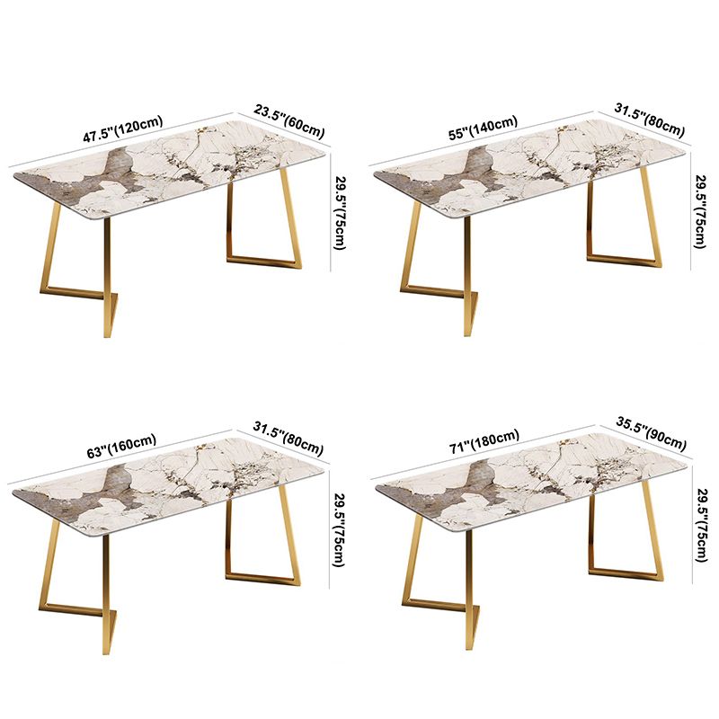 Metal Traditional Luxury Rectangular Indoor Table Sintered Stone Table with Sled Base Clearhalo ' dining_table' 'Dining Tables & Seating' 'Dining Tables' 'furn' 'furn_dining_table' 'Furniture' 'furniture_dining_table' 'Kitchen & Dining Furniture' 'kitchen&dining_furn' 'kitchen' 'kitchen_dining_table' 1200x1200_95b422ff-4f13-45e1-80d2-cef927aa040a
