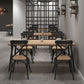 Industrial Dining Table Set 1/2/5 Pcs Solid Wood Top Dining Table and Chairs