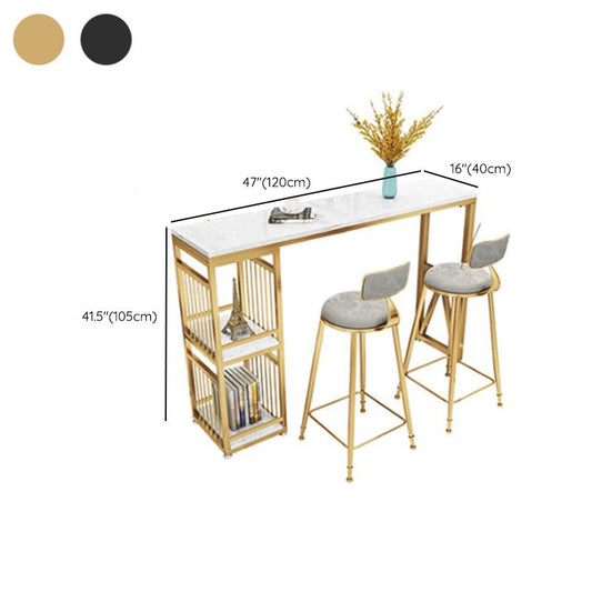 Tavolino glam finangole rettangolo tavolo da bancone in marmo con gambe metalliche per la casa