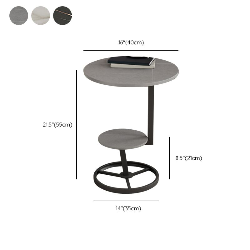 Modern Abstract Corner Table Round Slate Side End Table for Living Room Clearhalo 'Coffee & Accent Tables' 'End & Side Tables' 'end_side_tables' 'furn' 'furn_end_side_tables' 'Furniture' 'Living Room Furniture' 1200x1200_95b5e41d-87dc-47a8-9943-866766e80f95