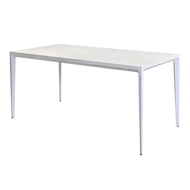 Metal Contemporary Rectangular Dining Table White Sintered Stone Table with 4 Legs Clearhalo ' dining_table' 'Dining Tables & Seating' 'Dining Tables' 'Furniture' 'furniture_dining_table' 'Kitchen & Dining Furniture' 'kitchen&dining_furn' 'kitchen' 'kitchen_dining_table' 1200x1200_95b5f4ab-d451-491e-9356-9462a1d1e6d5