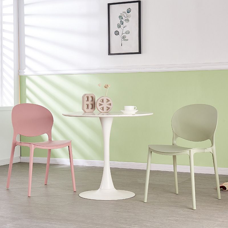 Modern Plastic Chair Kitchen Open Back Dining Side Furniture in Matte Finish Clearhalo 'Dining Chairs' 'Dining Tables & Seating' 'dining_chair' 'furn' 'furn_dining_chair' 'Furniture' 'Kitchen & Dining Furniture' 1200x1200_95b6bec8-7e6a-46df-a50f-99b4a1a7f1b6
