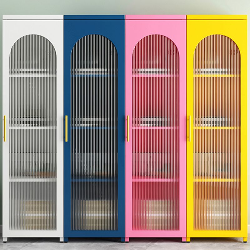 Contemporary Metal Standard Bookcase Closed Back Vertical Bookcase with Glass Door Clearhalo 'Bookcases' 'furn' 'furn_bookcases' 'Furniture' 'furniture_bookcases' 'Office Furniture' 1200x1200_95b813c8-8b1b-42b3-bdd3-3174057ae14f