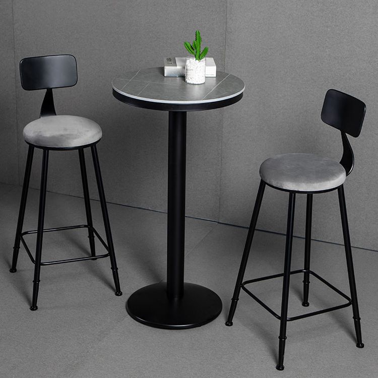 Industrial Gray Bar Table Faux Marble White 21.6" Round Top Bistro Table for Cafe Clearhalo 'Bar Furniture' 'Bar Tables' 'bar_tables' 'furn' 'furn_bar_tables' 'Furniture' 'furniture_bar_tables' 'Kitchen & Dining Furniture' 'kitchen&dining_furn' 'kitchen' 1200x1200_95b896bb-fd8d-4b94-9630-b62531ca3c87