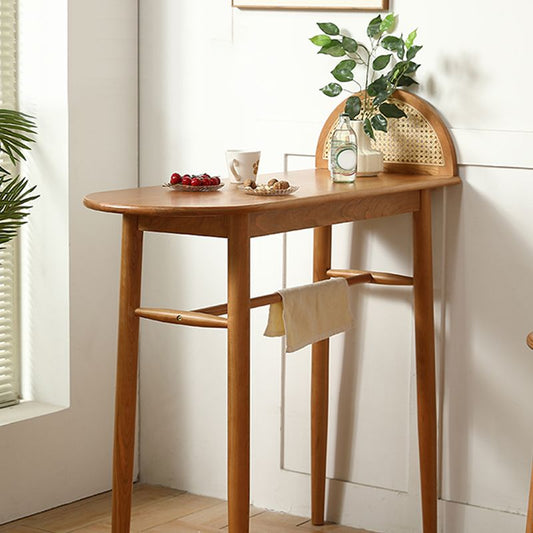 Mesa de comedor de barra de madera maciza moderna mesa de barra de elipse para cocina