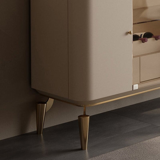 4 Tür Seitbrett gesinterte Stein 1 Schubladen Ess -Speiseselut mit Weinregal