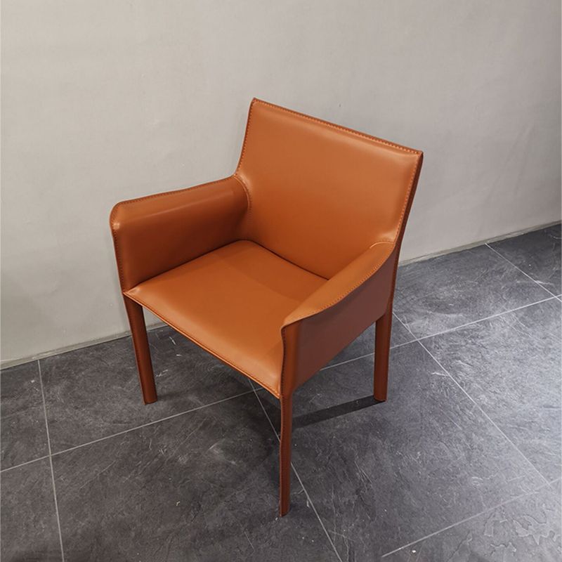 Upholstered Dining Room Chair Modern Style Faux Leather Arm Chair Clearhalo 'Dining Chairs' 'Dining Tables & Seating' 'dining_chair' 'furn' 'furn_dining_chair' 'Furniture' 'Kitchen & Dining Furniture' 1200x1200_95baad5e-a07c-41b9-a6db-696f53f885b5