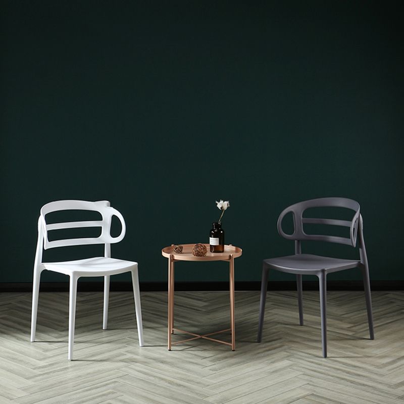 Scandinavian Arm Dining Chairs Plastic Low Back Dining Side Chair for Home Clearhalo 'Dining Chairs' 'Dining Tables & Seating' 'dining_chair' 'furn' 'furn_dining_chair' 'Furniture' 'Kitchen & Dining Furniture' 1200x1200_95bb535b-47c3-4986-8780-5a70cb27a7a8