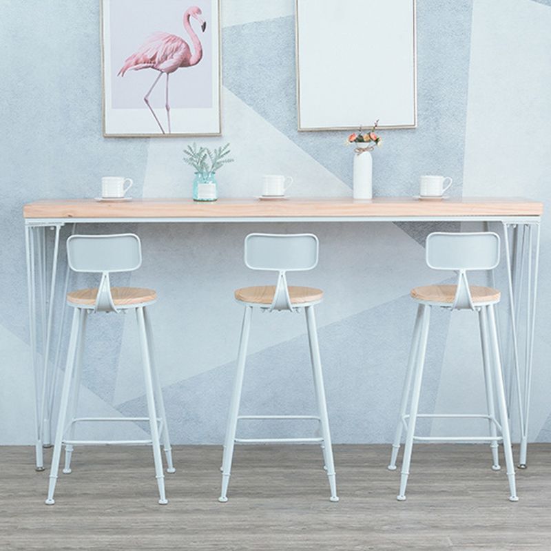 Glam Style 1/2/4/5 Pieces Bar Table Set Rectangle Bar Table with High Metal Stools