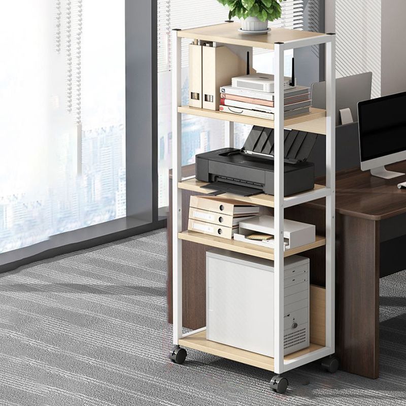 Modern Style Bookshelf Open Back Bookcase with Caster Wheels for Office Clearhalo 'Bookcases' 'furn' 'furn_bookcases' 'Furniture' 'Office Furniture' 1200x1200_95bbdb74-44aa-422e-9cf1-578230545832