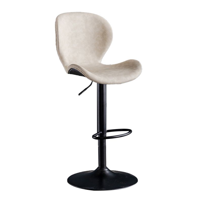 Scandinave Metal Barstool Adjustable PU Leather Barstools en finition mate pour intérieur