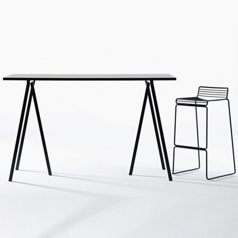 Table à manger industrielle avec table à manger rectangulaire en pin noir pour cuisine