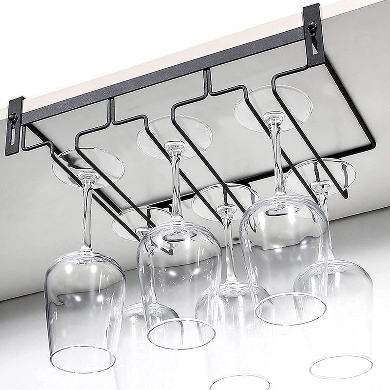 Modern Style Hanging Wine Glass Rack Metal Glass & Stemware Holder for Kitchen Clearhalo 'furn' 'furn_wine_racks' 'Furniture' 'Kitchen & Dining Furniture' 'Wine Racks' 'wine_racks' 1200x1200_95bda836-92ea-49d6-988e-0bf1e02dd951