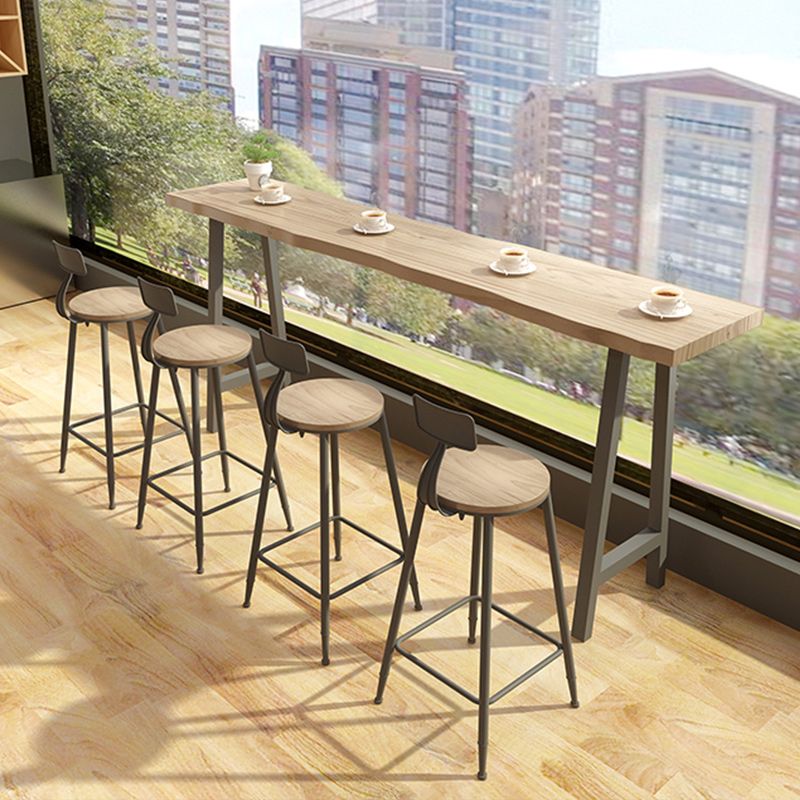 Juego de mesa de Pub rectangular moderno, mesa de mostrador de madera de 1/5 piezas con taburetes altos