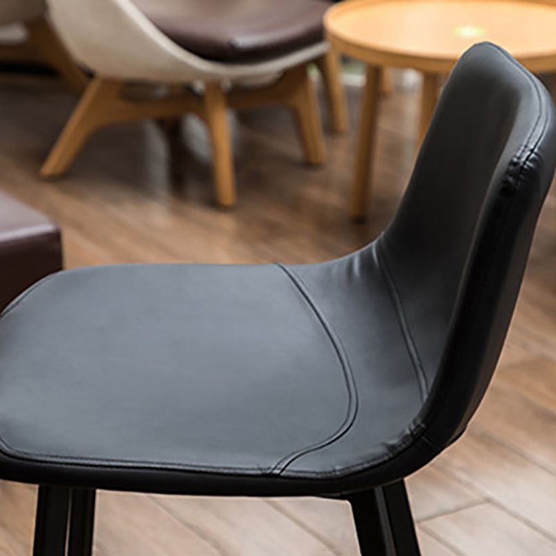 Contemporary Design Leather Counter Stool Low Back Armless Stools with Metal Base Clearhalo 'Bar Furniture' 'Bar Stools' 'bar_stools' 'furn' 'furn_bar_stools' 'Furniture' 'furniture_bar_stools' 'Kitchen & Dining Furniture' 1200x1200_95bed385-8a50-4f59-822a-13900dd35a32