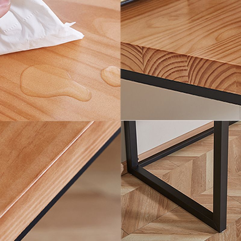 Industrial Solid Wood Writing Desk Sled Base 29.53" Tall Office Desk with Iron Legs Clearhalo 'furn' 'furn_office_desk' 'Furniture' 'Office Desks' 'Office Furniture' 'office_desk' 1200x1200_95bf5f4f-4cc1-4b9c-a197-445824dcdcf4