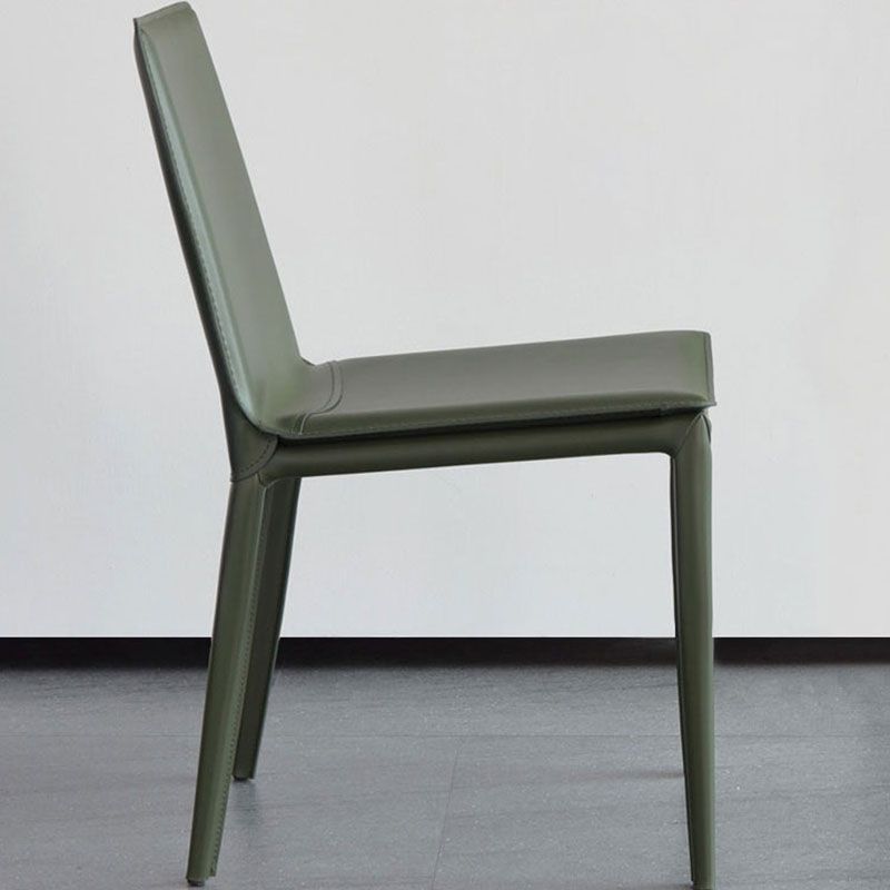 Contemporary Style Leather Dining Chairs Armless Solid Back Side Chairs (Set of 2) Clearhalo ' kitchen&dining_furn' 'Dining Chairs' 'Dining Tables & Seating' 'dining_chair' 'furn' 'furn_dining_chair' 'Furniture' 'furniture_dining_chair' 'Kitchen & Dining Furniture' 'kitchen' 1200x1200_95bff74e-78ae-48cb-8ba2-c549b4a25735