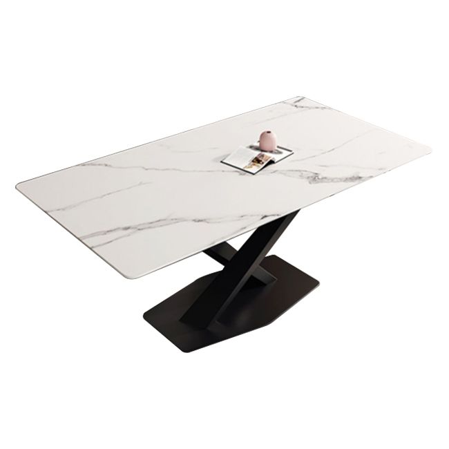 Industrial Kitchen Standard Dining Table Sintered Stone Dining Table with Pedestal Base Clearhalo ' dining_table' 'Dining Tables & Seating' 'Dining Tables' 'furn' 'furn_dining_table' 'Furniture' 'furniture_dining_table' 'Kitchen & Dining Furniture' 'kitchen&dining_furn' 'kitchen' 'kitchen_dining_table' 1200x1200_95c03ab8-edda-4ee4-a00d-5065452bf47c