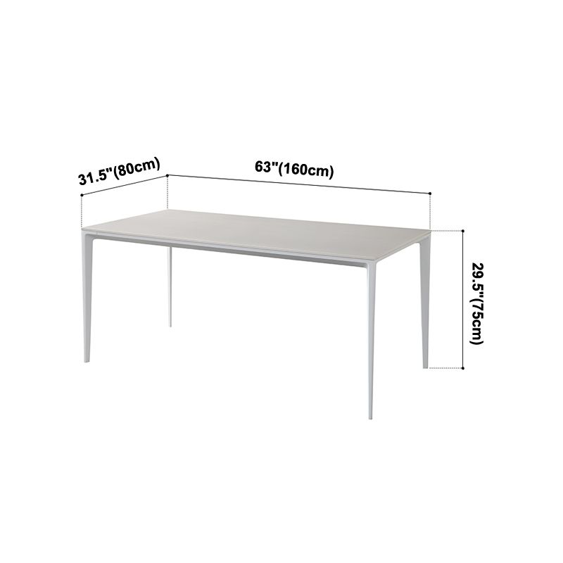 Industrial Sintered Stone Table 4 Legs Base Rectangle Table for Home Clearhalo ' dining_table' 'Dining Tables & Seating' 'Dining Tables' 'Furniture' 'furniture_dining_table' 'Kitchen & Dining Furniture' 'kitchen&dining_furn' 'kitchen' 'kitchen_dining_table' 1200x1200_95c0be9f-6428-4d4b-aff6-05766a86aaeb