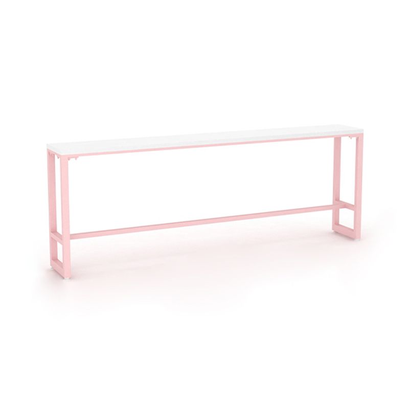 Glam Rectangle Bar Stool Table White Top Pub Table with Pink Base Clearhalo 'Bar Furniture' 'Bar Tables' 'bar_tables' 'furn' 'furn_bar_tables' 'Furniture' 'Kitchen & Dining Furniture' 1200x1200_95c14c60-555e-4e1f-9e57-2c094ad58e53