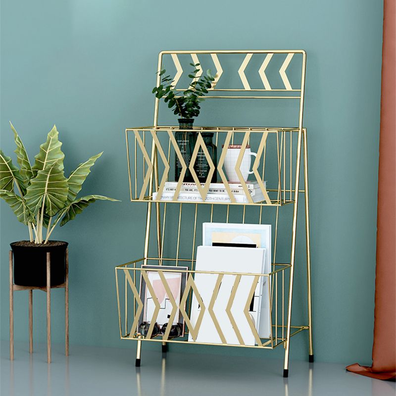 Metal 2 estante estante de libros 13.4 "w estante de libro moderno cerrado vertical