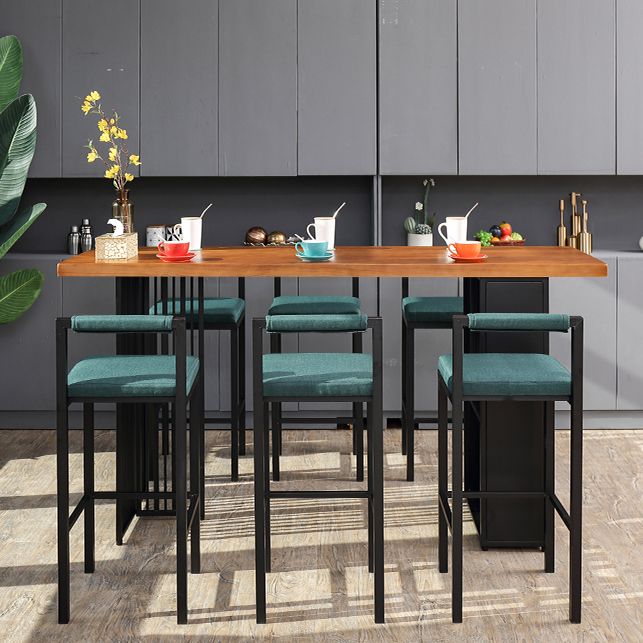 Industrial Table and Stool Set 1/2/7 Pieces Solid Wood Bar Table and Stools Clearhalo 'Bar Furniture' 'furn' 'furn_home_bar_bar_sets' 'Furniture' 'Home Bars & Bar Sets' 'home_bar_bar_sets' 'Kitchen & Dining Furniture' 1200x1200_95c2ee68-6ddb-4abb-893e-aef06eb2e4db