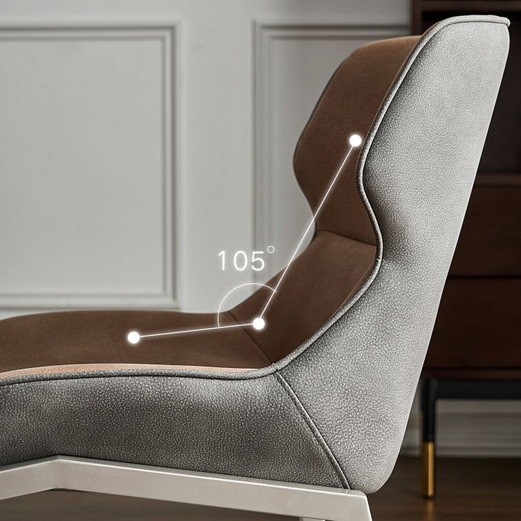 Nordic Cushioned Dining Chair 32"H Wingback Parsons Chair with Metal Base for Restaurant Clearhalo ' kitchen&dining_furn' 'Dining Chairs' 'Dining Tables & Seating' 'dining_chair' 'furn' 'furn_dining_chair' 'Furniture' 'furniture_dining_chair' 'Kitchen & Dining Furniture' 'kitchen' 1200x1200_95c3a877-d120-4c18-becb-5190637a381b