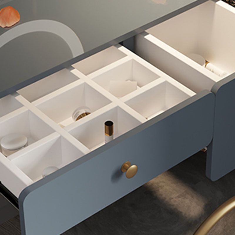 モダンなバニティメイクアップテーブルセットダブルドロワードレッシングテーブル