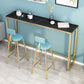 Glam Rectangle Stone Bistro Table Indoor Iron Bar Dining Table with Trestle Pedestal Clearhalo 'Bar Furniture' 'Bar Tables' 'bar_tables' 'furn' 'furn_bar_tables' 'Furniture' 'furniture_bar_tables' 'Kitchen & Dining Furniture' 1200x1200_95c499f5-36bd-4ba2-9d29-cfcd0468cdb4