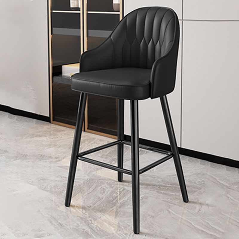 Modern Restaurant Armed Stool Matte Finish Leather Bar Stool Clearhalo 'Bar Furniture' 'Bar Stools' 'bar_stools' 'furn' 'furn_bar_stools' 'Furniture' 'Kitchen & Dining Furniture' 1200x1200_95c5cc04-e48c-45c8-b3a3-6e465d94f2ac