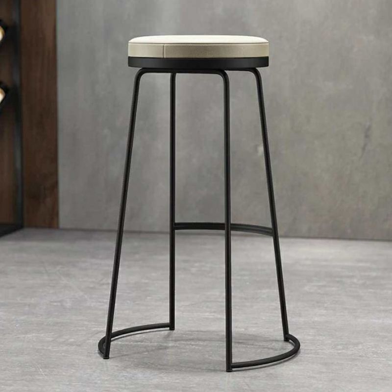 Nordic Style Barstool Round Pu Leather Cushion Bar Stool for Bar Dining Room, Set of 2 Clearhalo 'Bar Furniture' 'Bar Stools' 'bar_stools' 'furn' 'furn_bar_stools' 'furniture_bar_stools' 'Kitchen & Dining Furniture' 'kitchen&dining_furn' 'kitchen' 'kitchen_furn' Furniture' 1200x1200_95c65db4-6a98-4668-a031-77800e94c63e