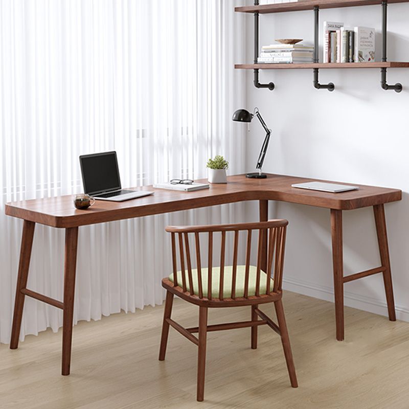 Modern Solid Wood Office Desk L-Shape Task Desks with 5-Legs for Home Clearhalo 'furn' 'furn_office_desk' 'Furniture' 'Office Desks' 'Office Furniture' 'office_desk' 1200x1200_95c785f0-b69b-4392-9799-6fd35878feb2