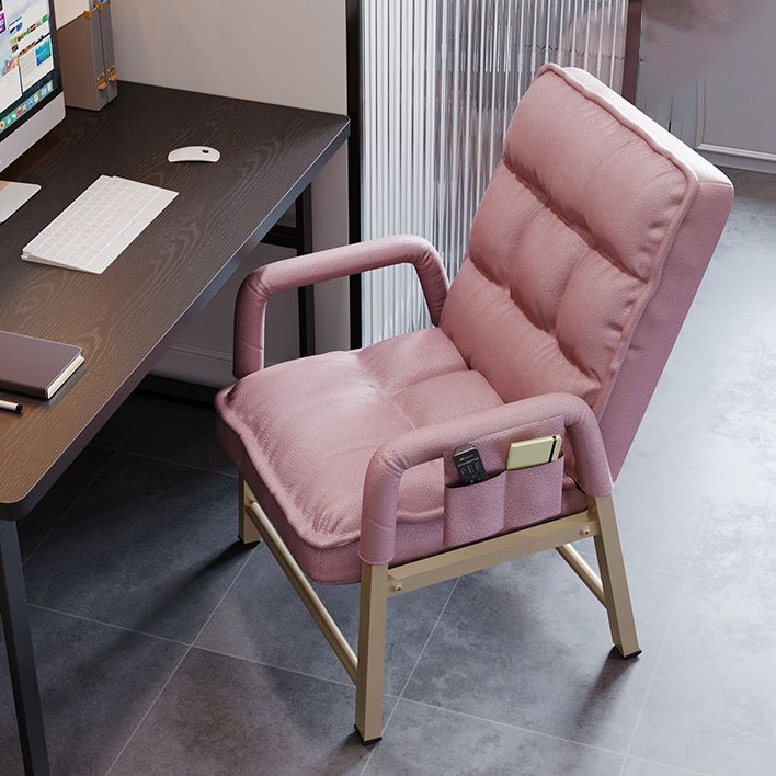 Chaise de bureau en métal chaise de bras contemporain à hauteur de dos réglable