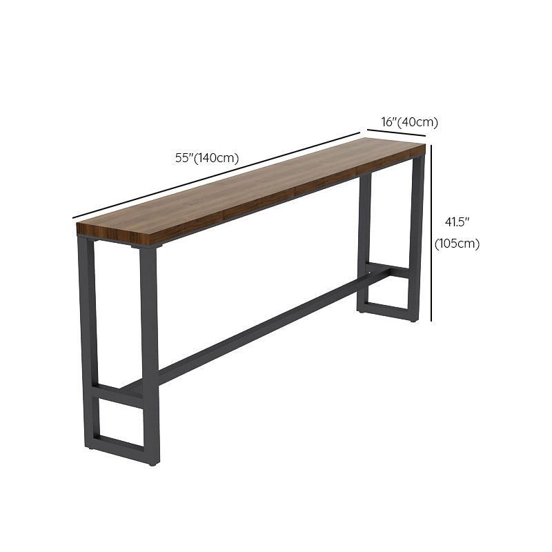 Industrial Rectangle Bar Dining Table Solid Wood Top and Iron Trestle Base Bar Table Clearhalo 'Bar Furniture' 'Bar Tables' 'bar_tables' 'furn' 'furn_bar_tables' 'Furniture' 'Kitchen & Dining Furniture' 1200x1200_95c91d12-2771-4478-8327-3d5e81969640