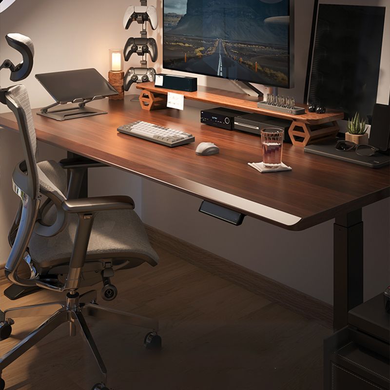 家のための長方形の形のコンピューターデスク茶色の木製ゲームデスク
