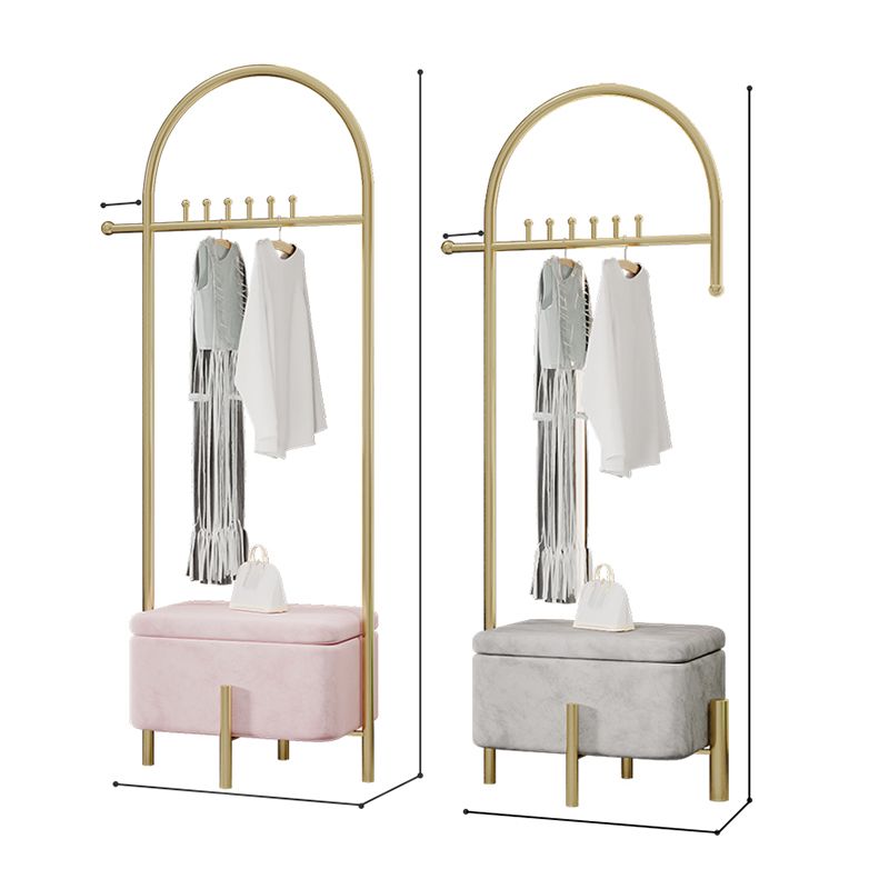 Luxurious Metallic Coat Ranger Rack Free Standing Rack with Flip Box