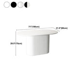 White Top Dining Table Contemporary Oval Dining Table with Pedestal Base Clearhalo 'Dining Tables & Seating' 'Dining Tables' 'dining_table' 'furn' 'furn_dining_table' 'Furniture' 'Kitchen & Dining Furniture' 1200x1200_95cb8aed-bbbf-4566-8532-685d7ffbc216