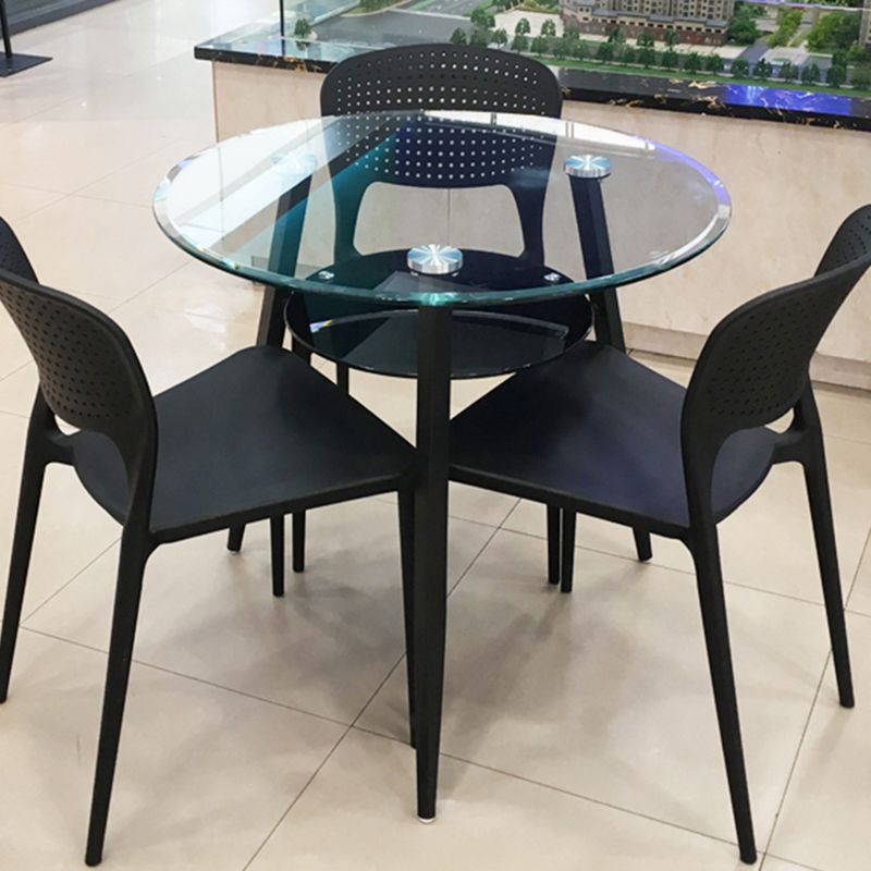 Round Tripod Base Home Furniture Clear Glass Dining Room Collection for Home Clearhalo ' dining_table' 'Dining Tables & Seating' 'Dining Tables' 'furn' 'furn_dining_table' 'Furniture' 'furniture_dining_table' 'Kitchen & Dining Furniture' 'kitchen&dining_furn' 'kitchen' 'kitchen_dining_table' 1200x1200_95cbdebc-249f-4fbd-b7ac-fc0ddbc6884d
